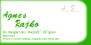 agnes rajko business card